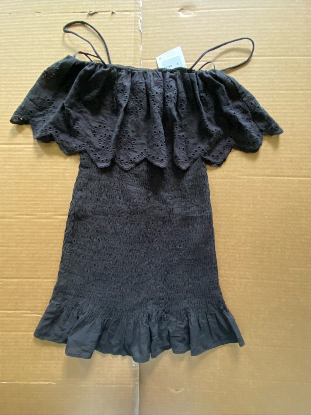 Zara Black Off-Shoulder Mini Dress